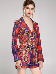 "So fire" checked two piece set