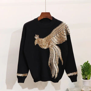 Gold Flying Phoenix knitted set
