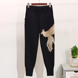 High Quality Gold Flying Phoenix knitted set