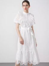 Load image into Gallery viewer, White anglaise midi dress