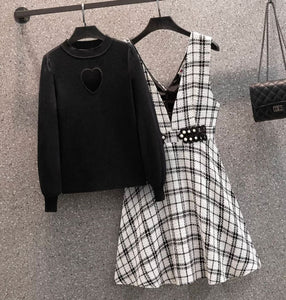 Pinafore and jumper two piece set