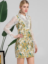 Load image into Gallery viewer, Intricate lace and mustard flower dress