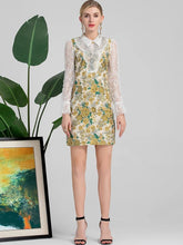 Load image into Gallery viewer, Intricate lace and mustard flower dress
