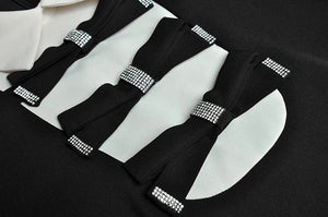 Black and white with bow details dress