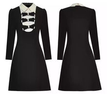 Load image into Gallery viewer, Black and white with bow details dress