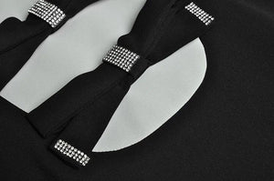 Black and white with bow details dress