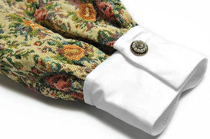 Woven Tapestry floral Midi dress with bow