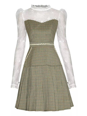 Patterned with Lace mini dress