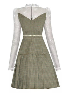 Patterned with Lace mini dress