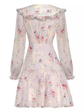 Load image into Gallery viewer, Subtle floral ruched mini dress
