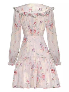Subtle floral ruched mini dress
