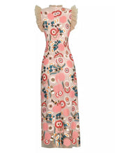 Load image into Gallery viewer, *NEW Flowers and circles embroidery maxi dress