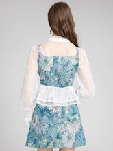 Load image into Gallery viewer, Blue with white flowers 3 piece set