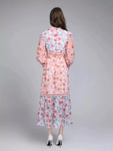 Load image into Gallery viewer, Mixed flowers dress cut out with ladder lace detail
