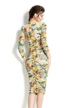 Load image into Gallery viewer, Ruched 3/4 sleeve midi dress *comes in 5 colours