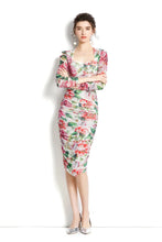 Load image into Gallery viewer, Ruched 3/4 sleeve midi dress *comes in 5 colours