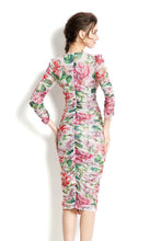 Load image into Gallery viewer, Ruched 3/4 sleeve midi dress *comes in 5 colours