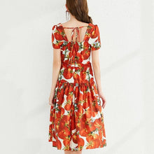 Load image into Gallery viewer, Ravishing red tomato print midi dress