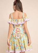 Load image into Gallery viewer, Skull with decorative flower off shoulder dress