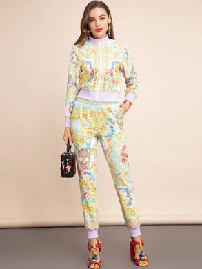 Pastel floral skull two piece set