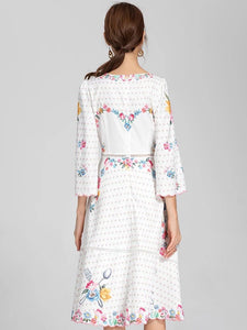 Cute Bunnies midi dress with heart cut out