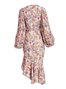 Floral midi dress with gathered detail *comes in two colours