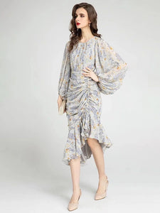 Floral midi dress with gathered detail *comes in two colours
