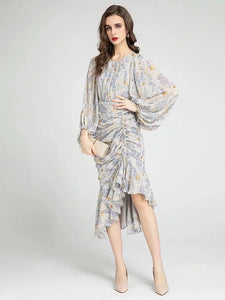 Floral midi dress with gathered detail *comes in two colours