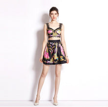Load image into Gallery viewer, Lace bralette with pleated mini skirt * comes in three colour ways