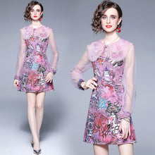 Load image into Gallery viewer, Mermaid madness mini dress with statement collar