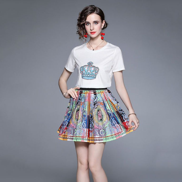 Little Crown multi colour two piece set