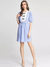 Load image into Gallery viewer, Butterfly and pearl oversized bib mini dress