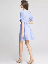 Load image into Gallery viewer, Butterfly and pearl oversized bib mini dress
