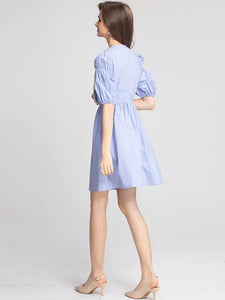 Butterfly and pearl oversized bib mini dress