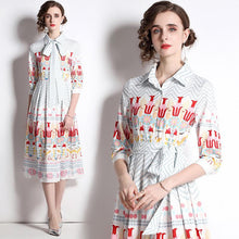 Load image into Gallery viewer, Tiptoe through the tulips midi dress with belt