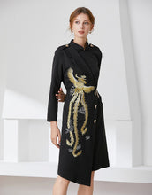 Load image into Gallery viewer, Gold Phoenix Blazer Dress