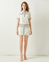 Load image into Gallery viewer, Black and white cubed tennis knitted twosie set
