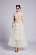 Load image into Gallery viewer, Knitted embellished top and tiered ruffle skirt set *comes in 3 colours*