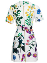 Load image into Gallery viewer, *NEW Peaceful plants zip through mini dress with belt