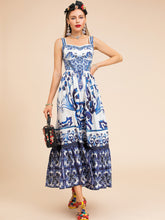 Load image into Gallery viewer, Tile Love Midi Dress - comes in blue and green