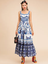 Load image into Gallery viewer, Tile Love Midi Dress - comes in blue and green