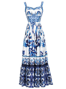 Tile Love Midi Dress - comes in blue and green