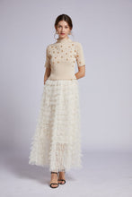 Load image into Gallery viewer, Knitted embellished top and tiered ruffle skirt set *comes in 3 colours*