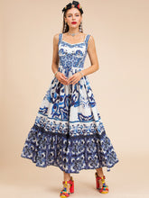 Load image into Gallery viewer, Tile Love Midi Dress - comes in blue and green