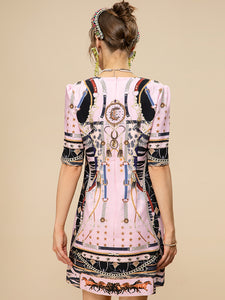 Race horses embellished mini dress