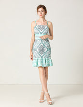 Load image into Gallery viewer, Turquoise square neck strappy dress  sample sale