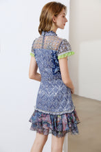 Load image into Gallery viewer, &#39;Blissful Blue floral&#39; short sleeve mini dress