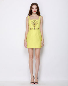 Sunshine Embellished Strappy Mini Dress