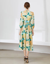 Load image into Gallery viewer, Yellow hydrangea midi dress *WAS £145*