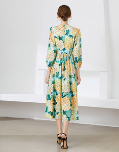 Yellow hydrangea midi dress *WAS £145*